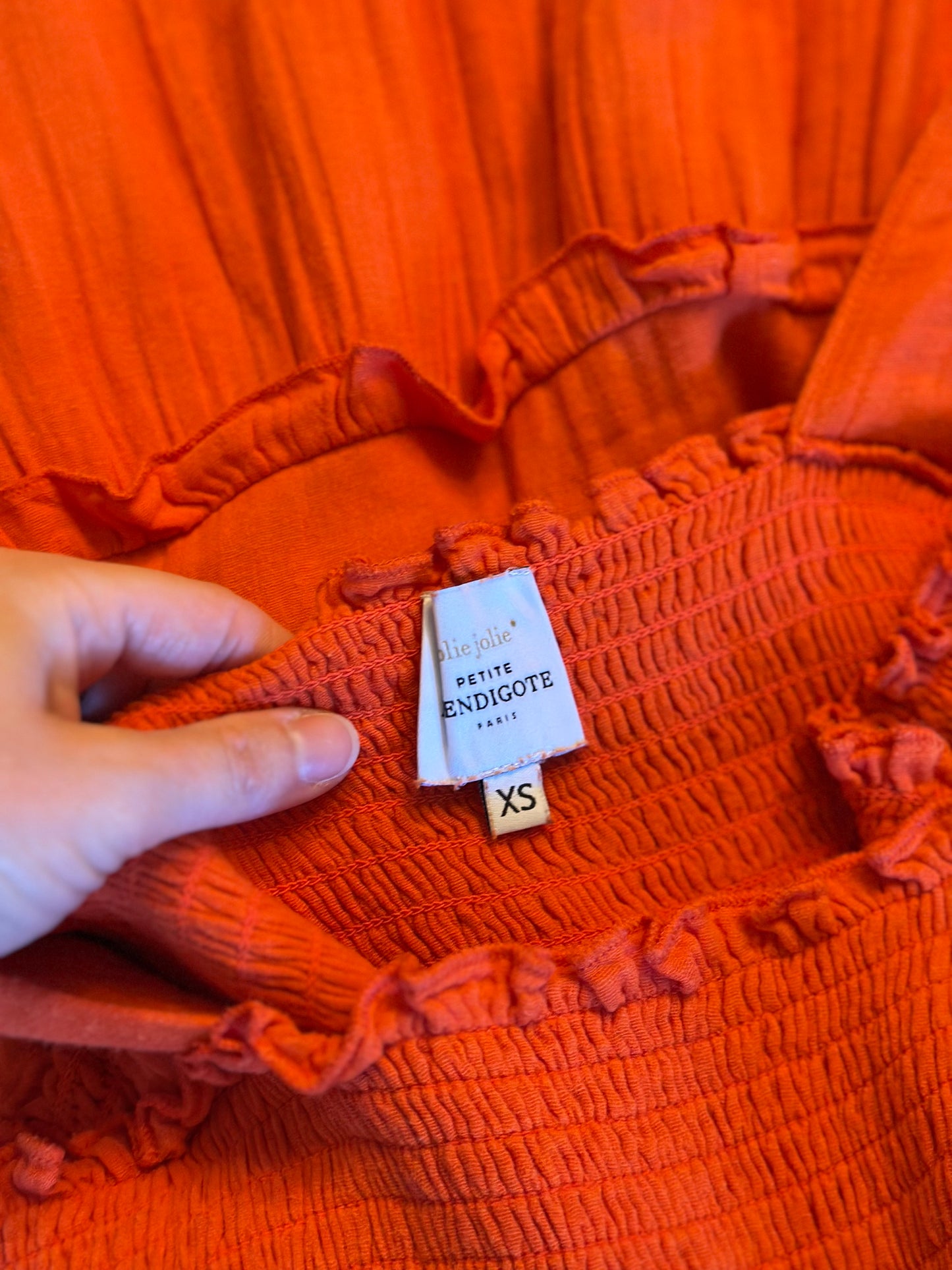 Robe longue terracotta smockée - T.34