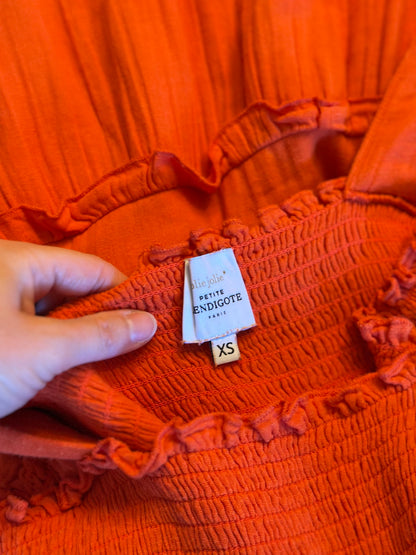 Robe longue terracotta smockée - T.34