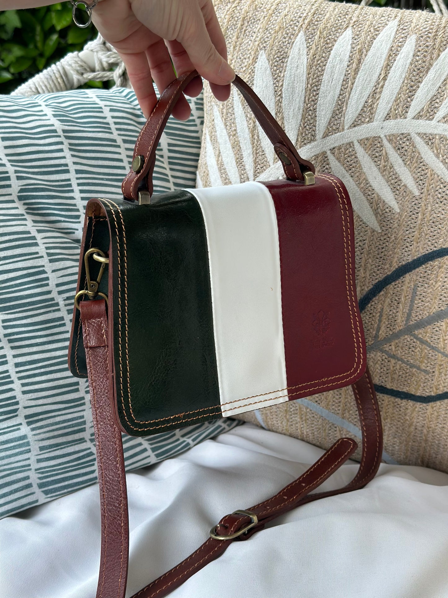 Sac à main cuir Italie noir – bandoulière ajustable neuf
