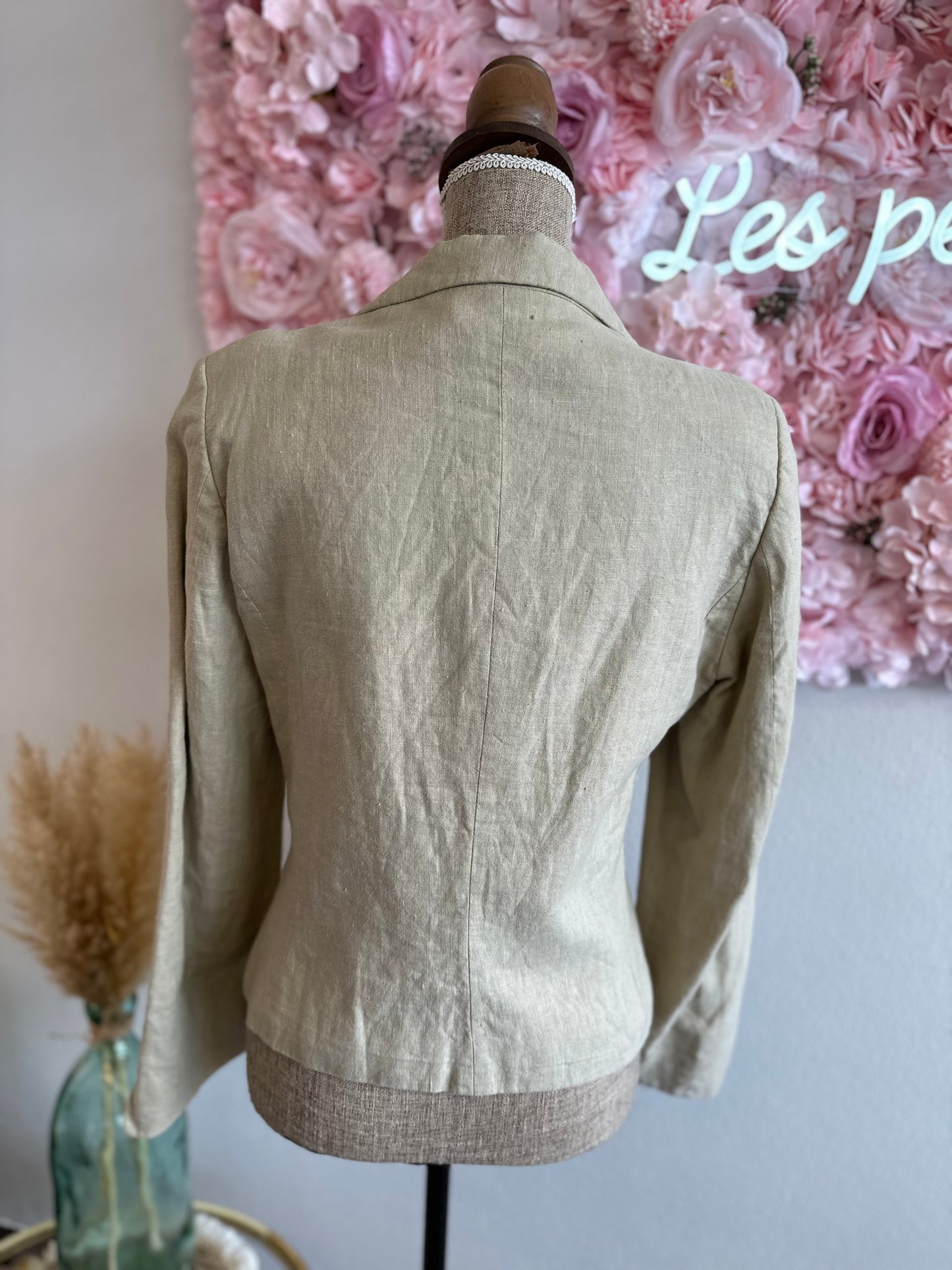 Blazer beige/crème en lin T.38