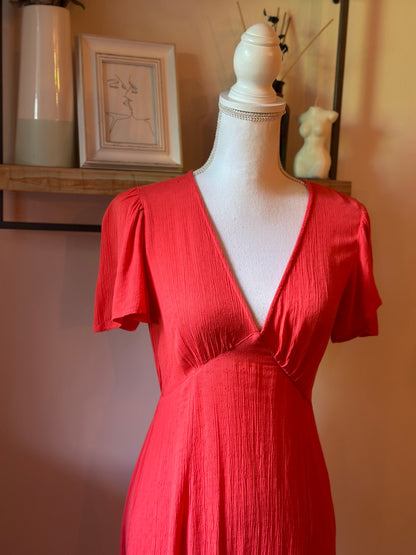 Robe midi modèle Jet corail tropical T.36