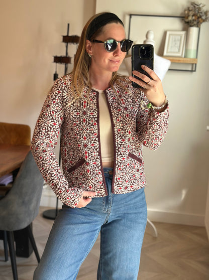 Veste matelassée imprimé graphique en coton T.36