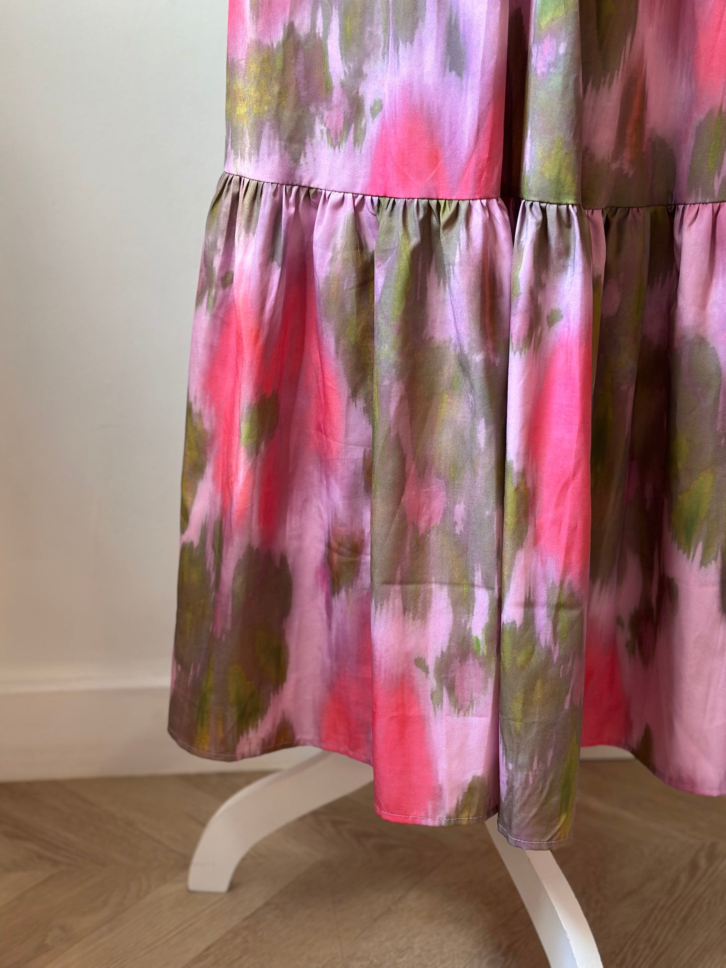 Robe longue fluide rose lila colorée neuf T.36