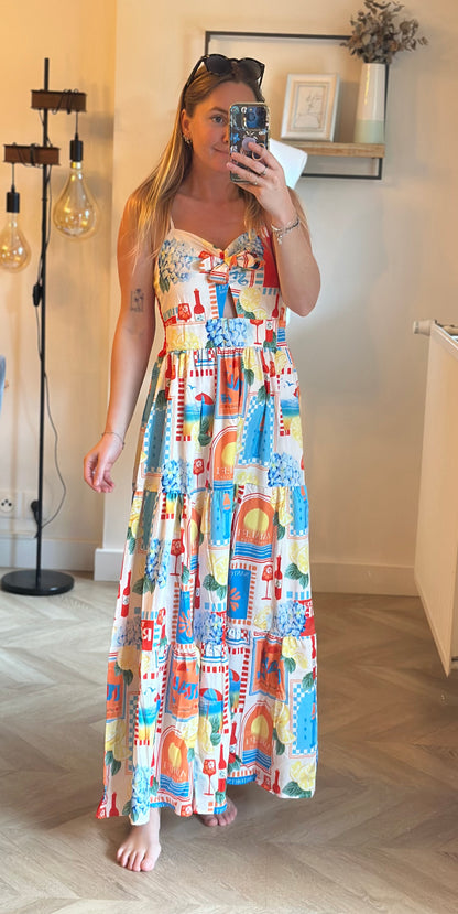 Robe longue imprimée Riviera – neuve, T.36