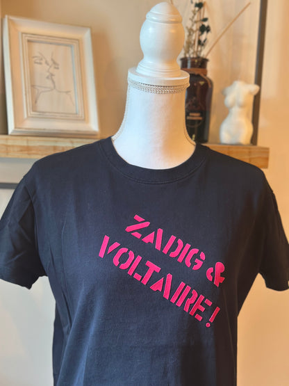 T-shirt noir imprimé logo T.34