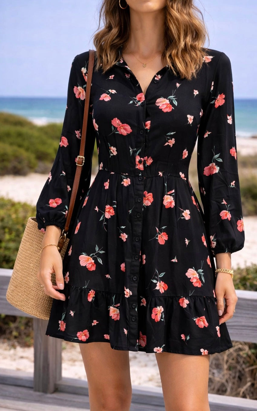 Robe fluide à fleurs T.36