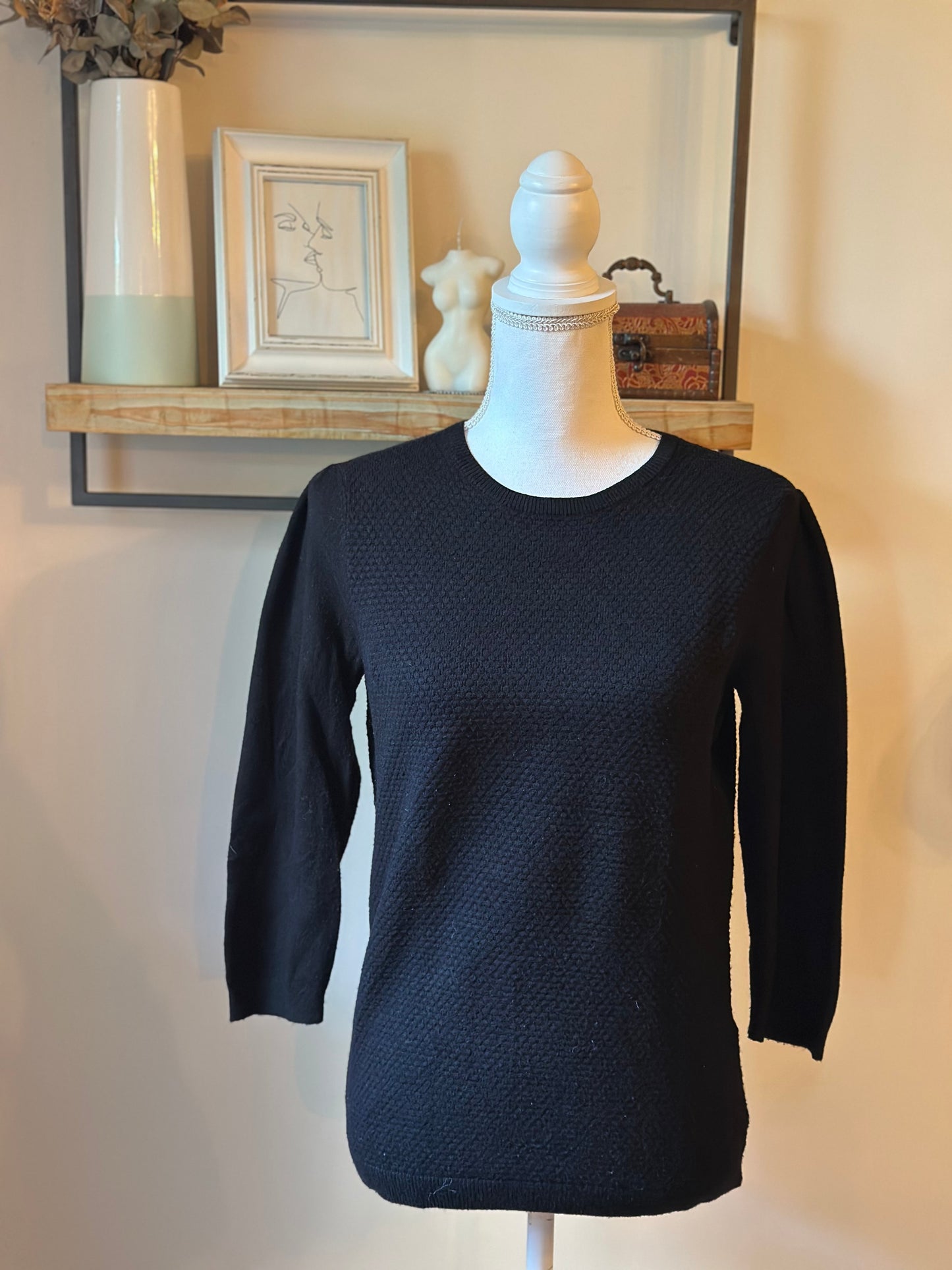 Pull noir texturé T.36