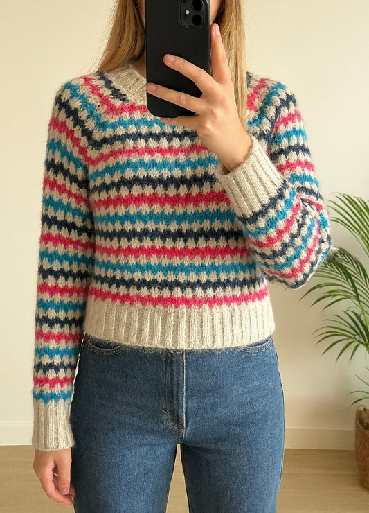 Pull en maille colorée T.36