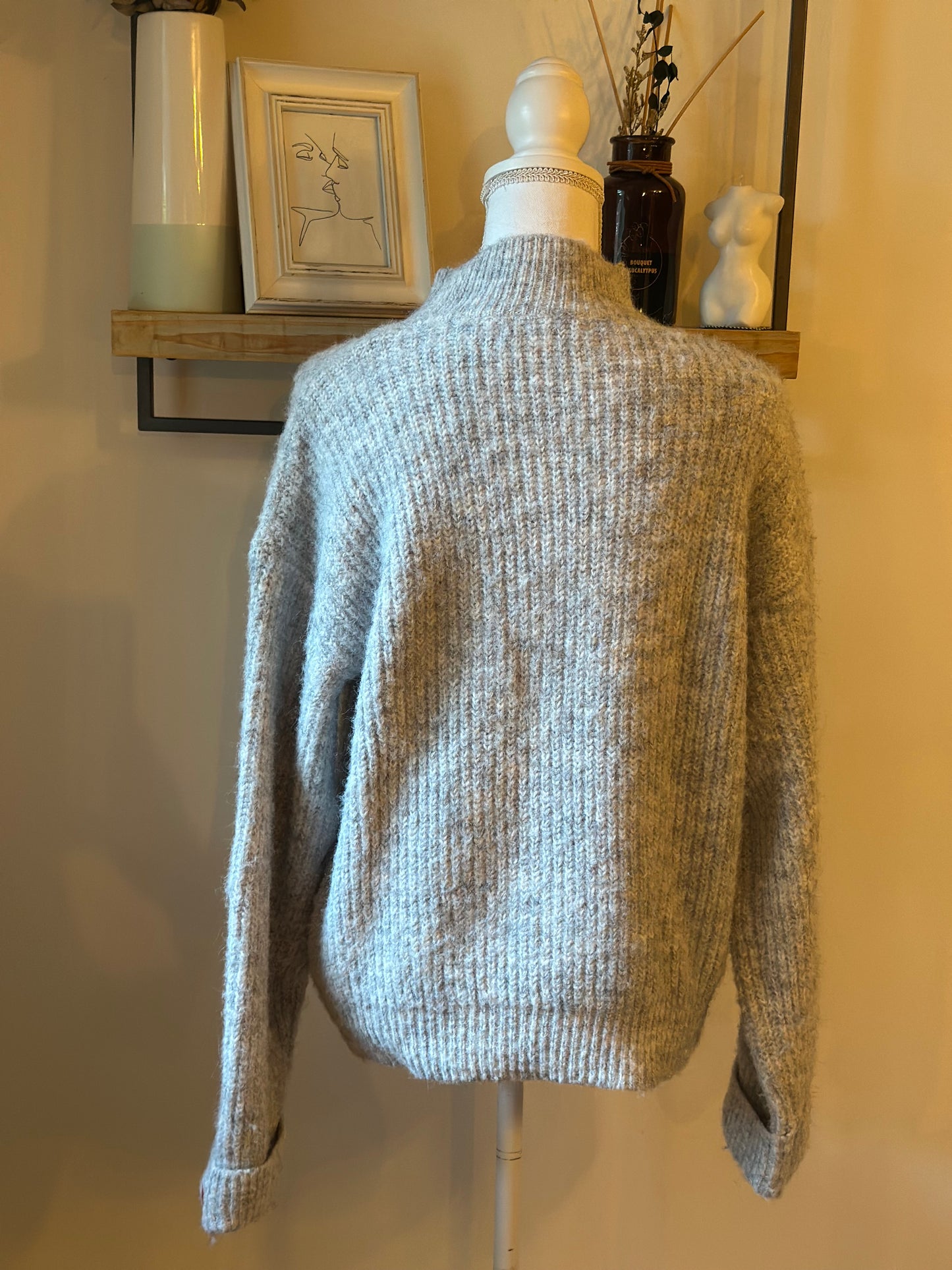Pull col montant uni laine T.U