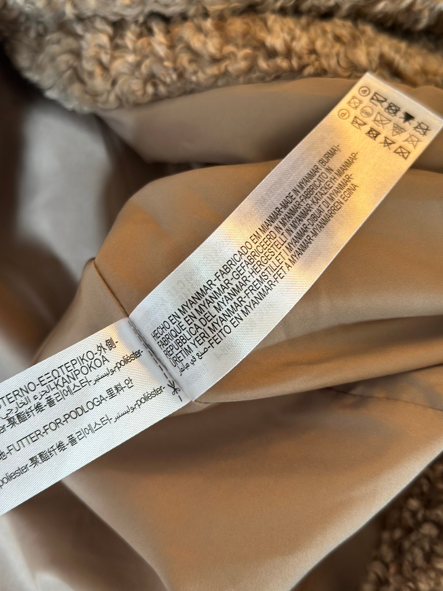 Manteau beige foncé noir mi-long T.34 oversize