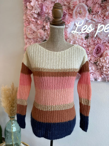 Pull modèle "Tonia" en maille colorée laine T.34