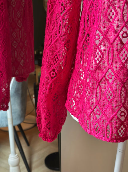 Blouse rose broderie modèle Salina T.36
