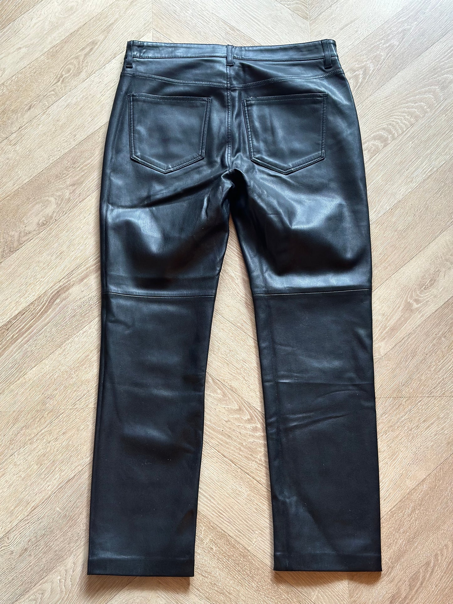 Pantalon droit similicuir noir T.36