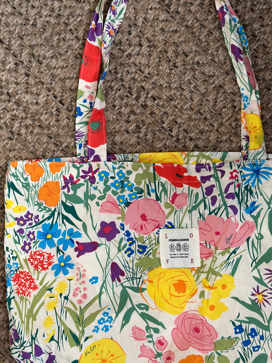 Joli sac cabas à motifs fleuris – Coton doux multicolore
