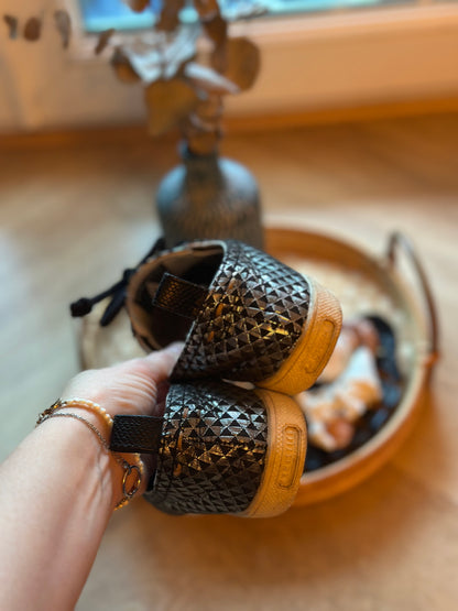 Derbies imprimé géométrique noir argenté P.37