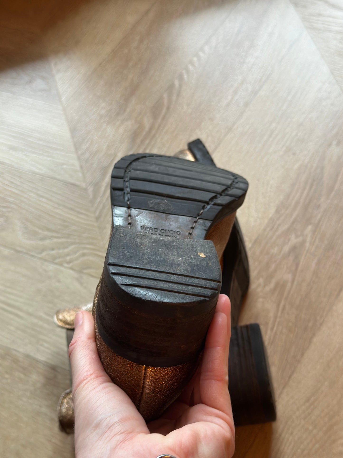 Bottines Chelsea cuir doré Made in Italy T37,5