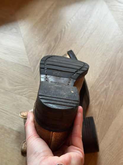 Bottines Chelsea cuir doré Made in Italy T37,5