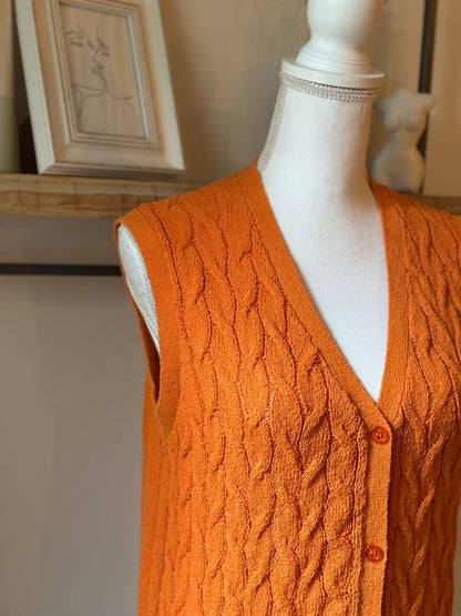 Gilet sans manches torsadé rayures multicolores T.38