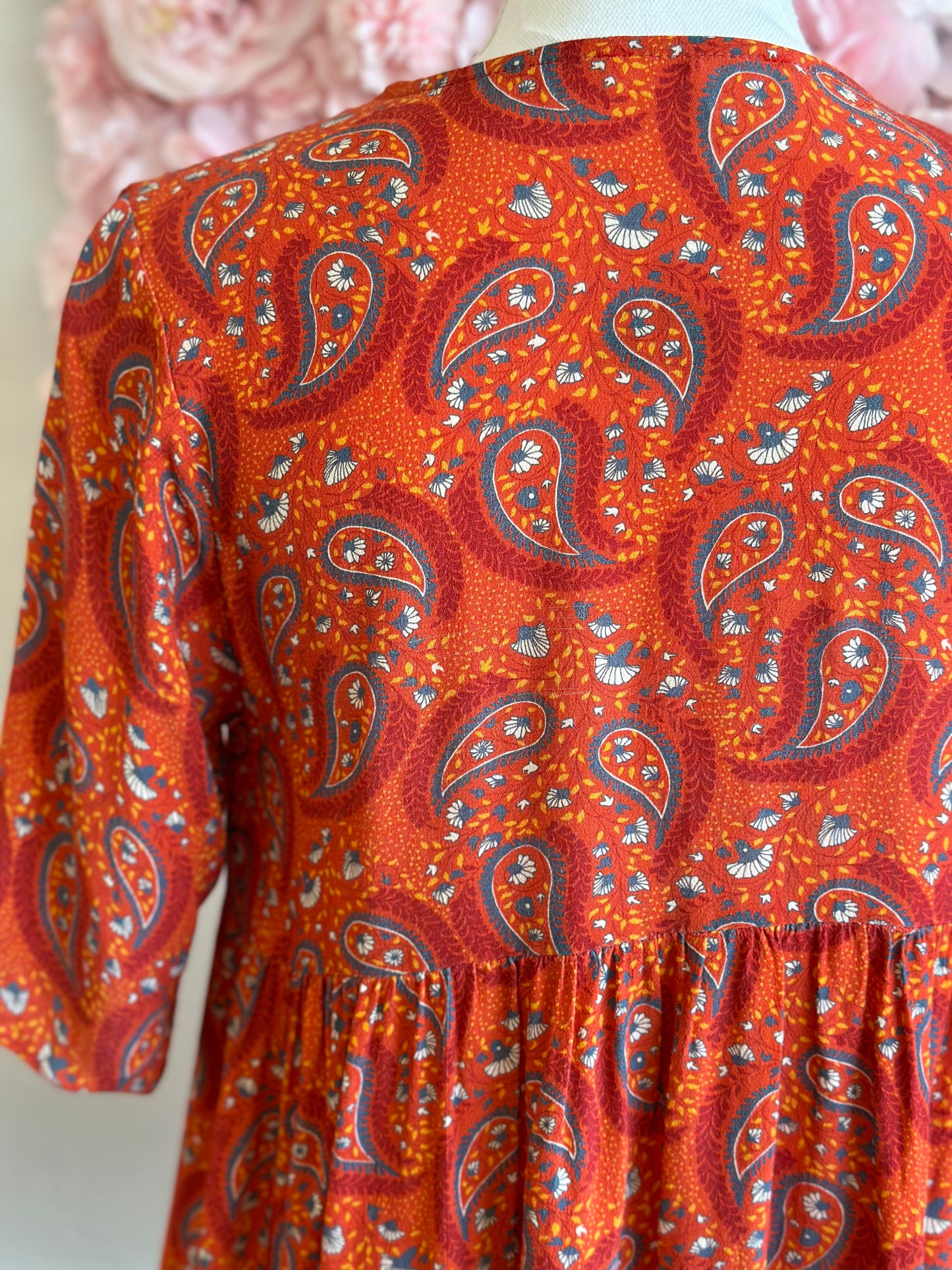 Blouse fluide imprimée cachemire paisley T.36