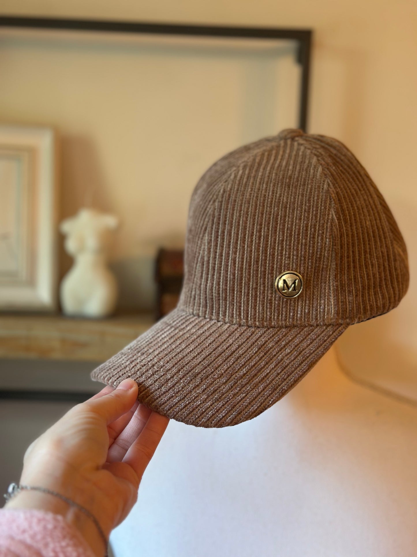Casquette en velours côtelé unie neuf
