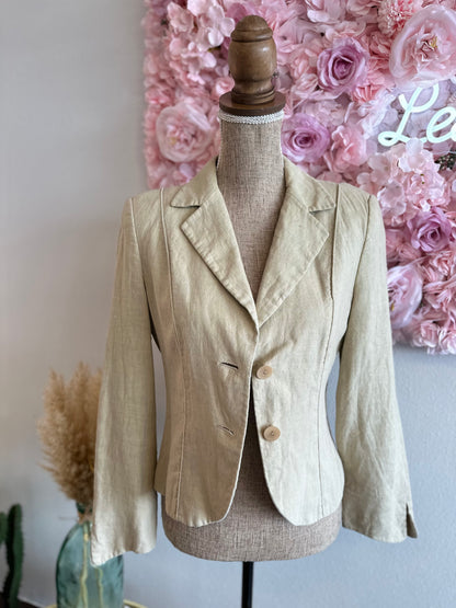 Blazer beige/crème en lin T.38