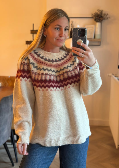 Pull motif jacquard laine Hami T.40