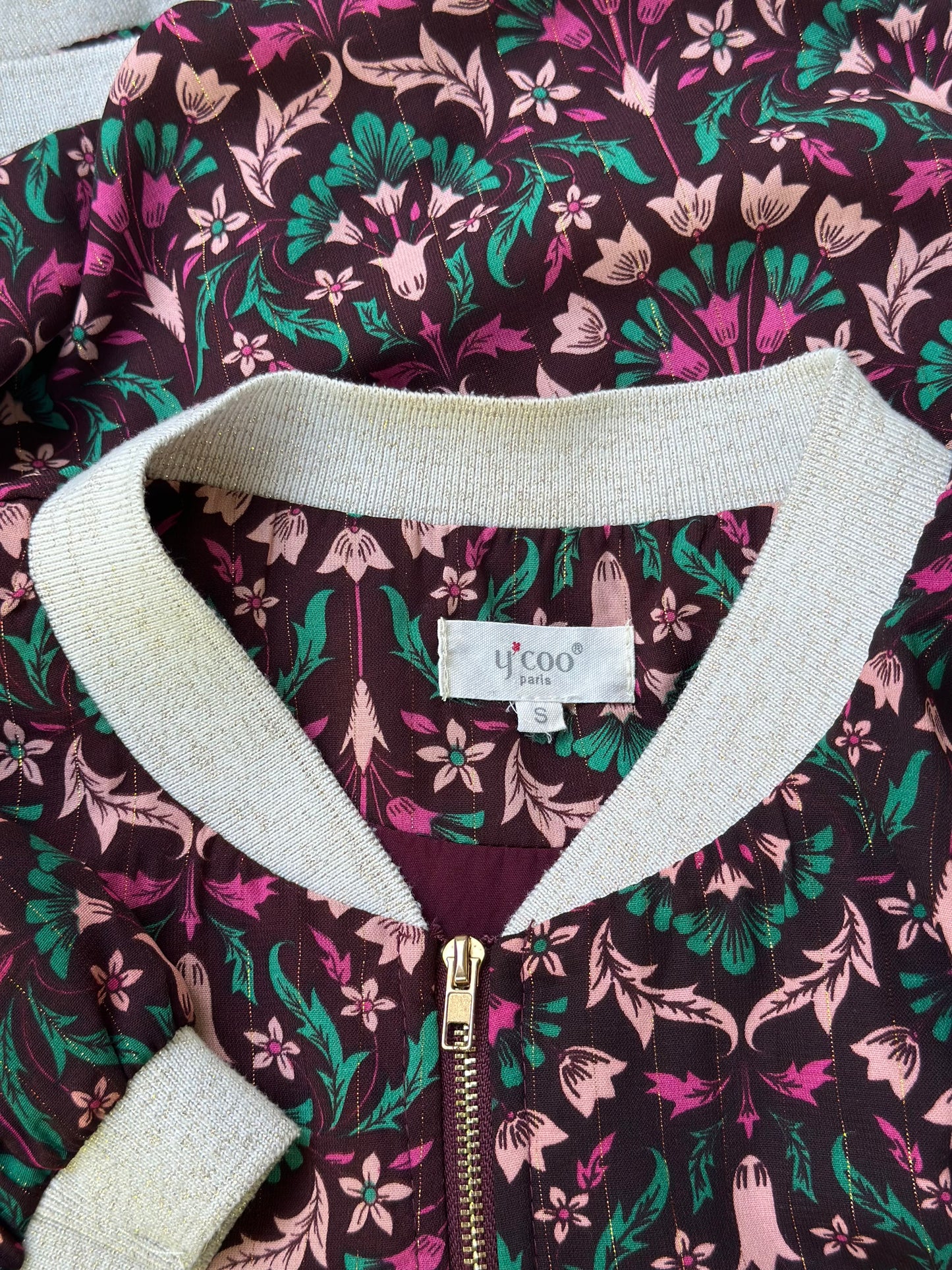 Veste bomber fluide imprimé fleuri T.36