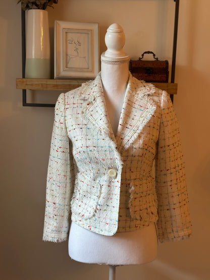 Blazer tweed écru multicolore T.34