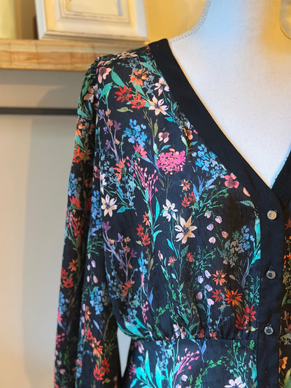 Blouse fluide imprimé fleurs T.40
