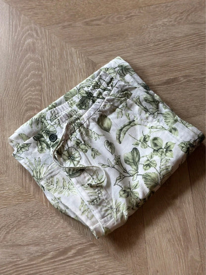 Pantalon fluide imprimé fleuri en coton léger T.34