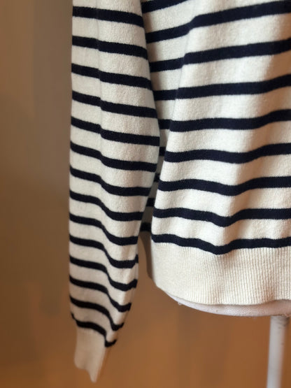 Pull rayé col polo laine T.38