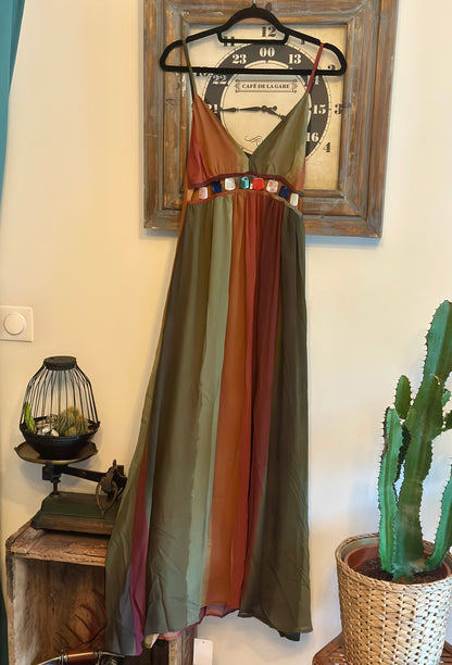 Robe longue dégradé multicolore - T.34 - Neuf