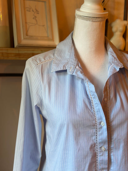 Chemise rayée bleu clair T.40