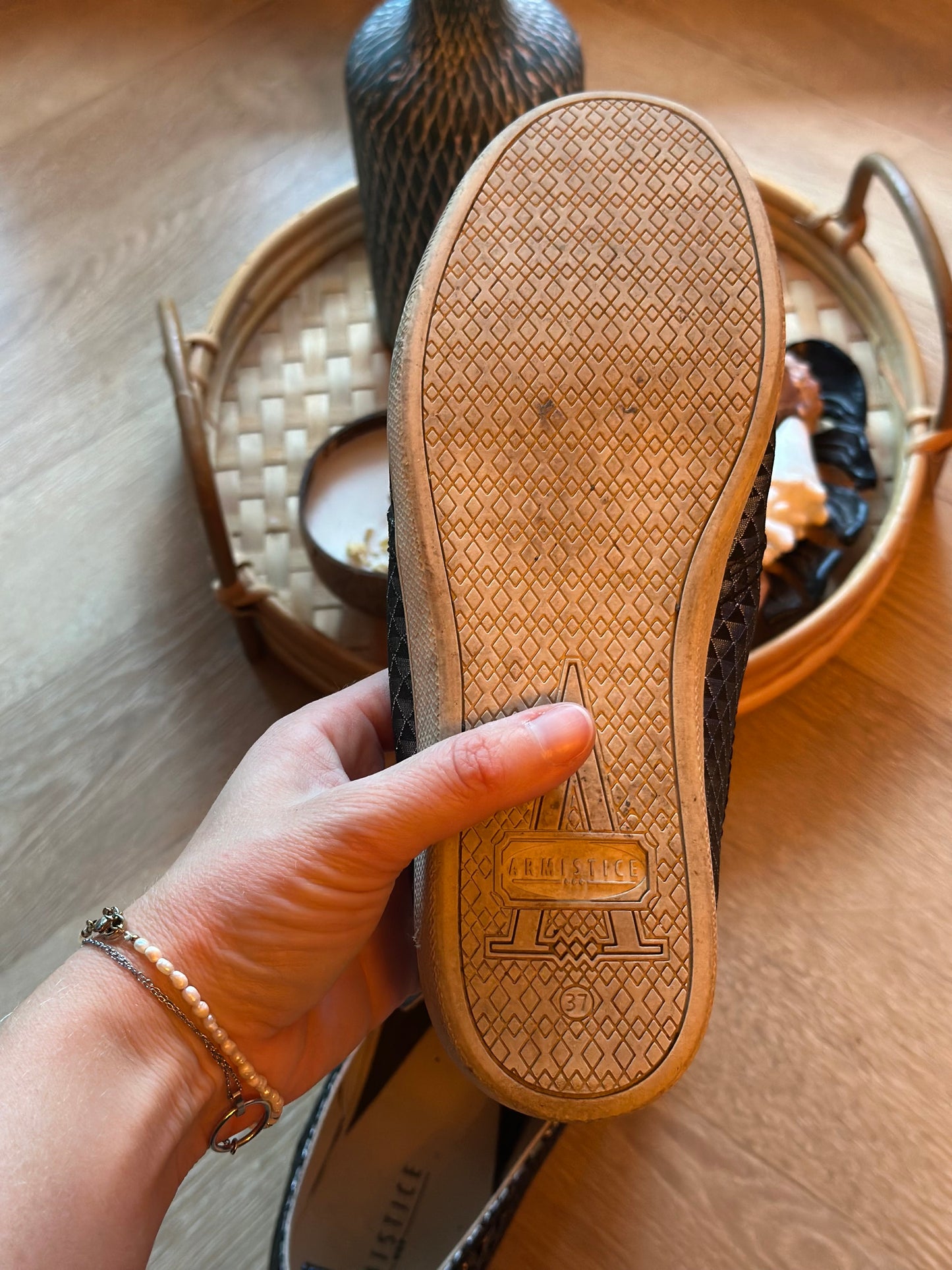 Derbies imprimé géométrique noir argenté P.37