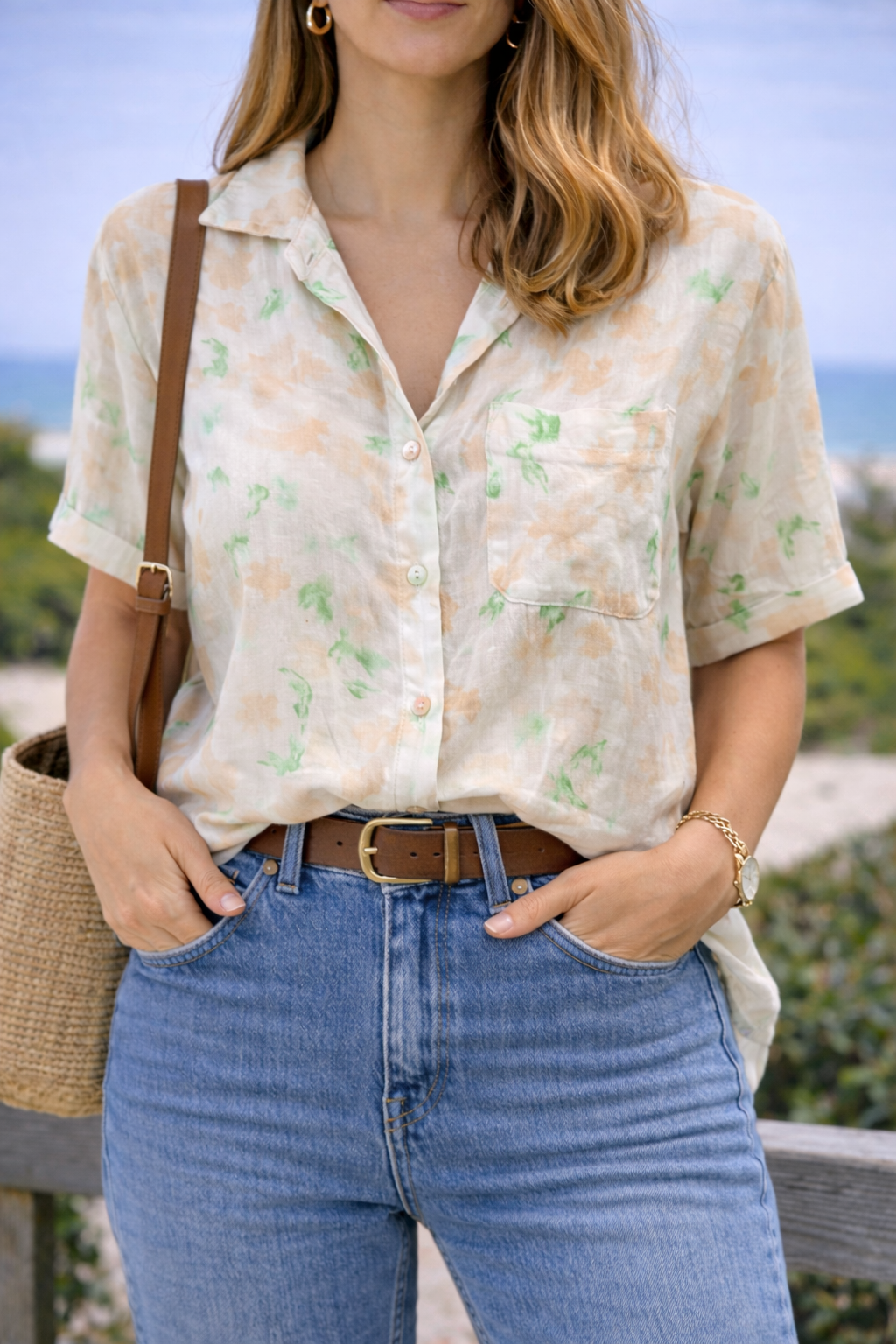 Chemise imprimée colorée T.42
