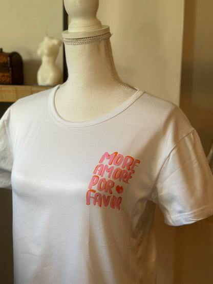 T-shirt blanc imprimé “Amor por favor” T.36 neuf