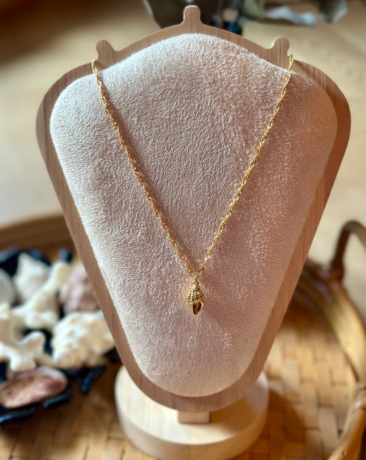 Collier coquillage doré – Chaîne torsadée en acier inoxydable