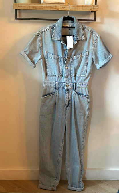 Combinaison en jean bleu neuve T.34