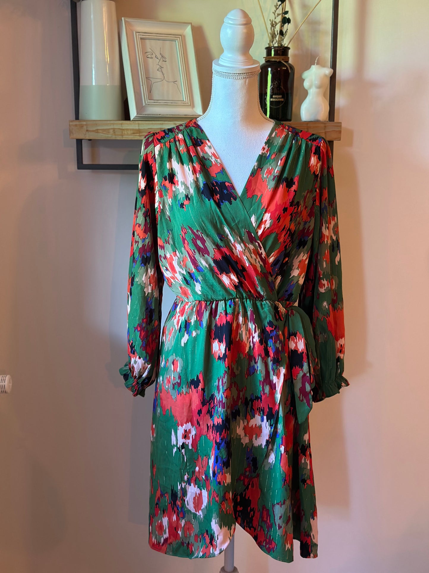 Robe imprimé multicolore fluide T.38/40
