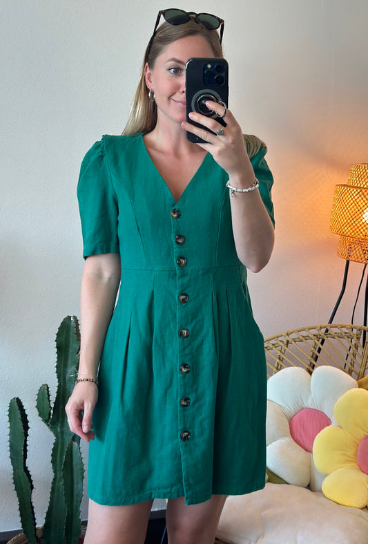 Robe midi verte en lin taille S - Charlior