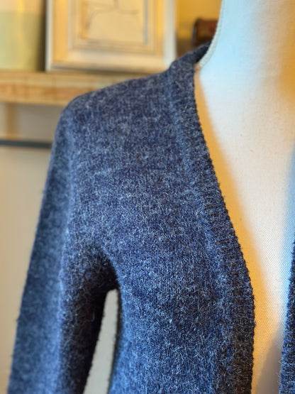 Gilet long bleu gris chiné T.38