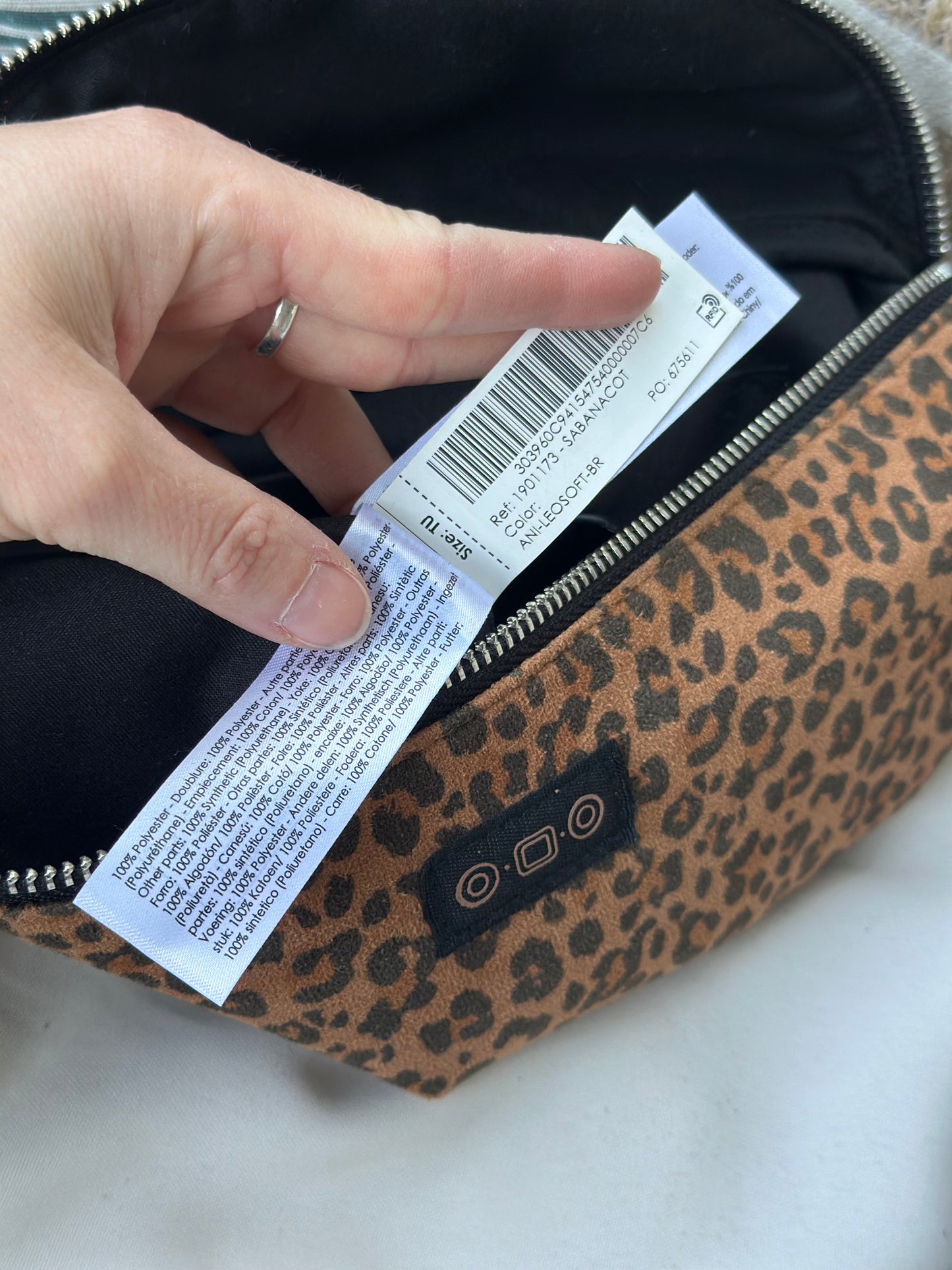 Sac banane imprimé léopard coton marron neuves