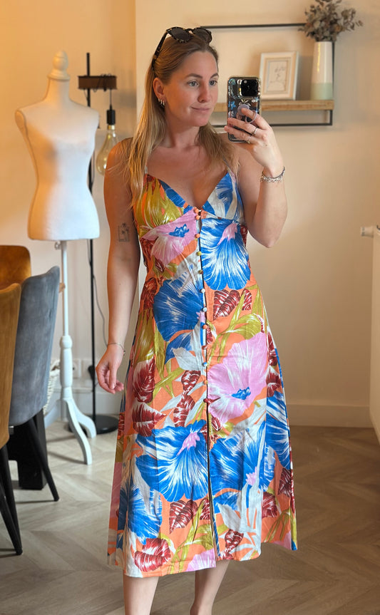 Robe dos nu imprimé fleuri T.34/36