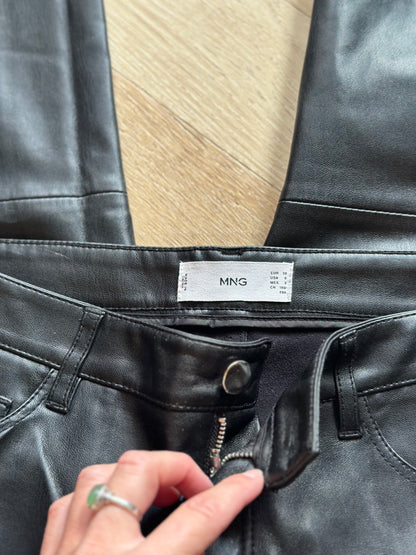 Pantalon droit similicuir noir T.36