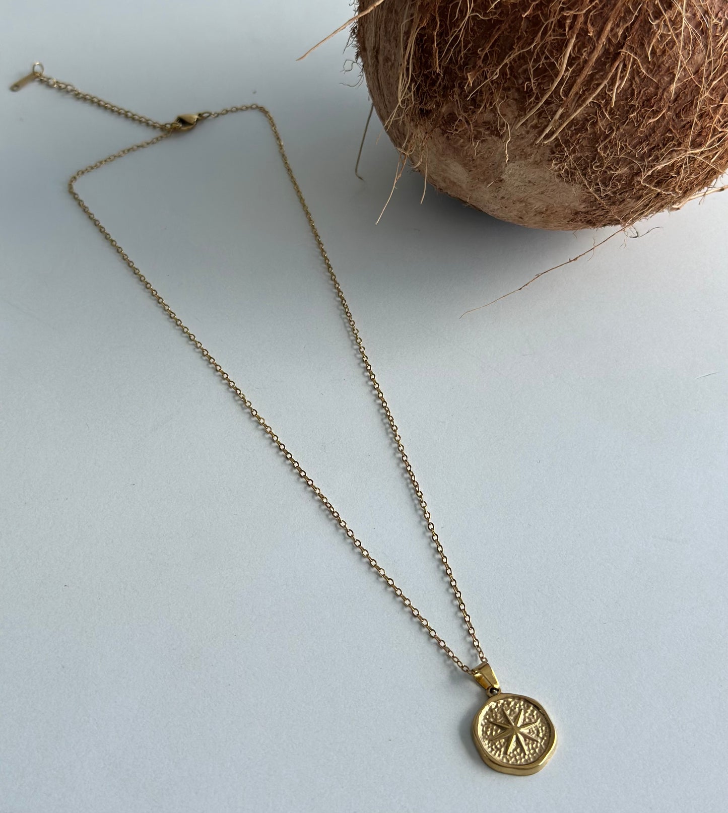 Collier doré en acier inoxydable avec pendentif étoile neuf