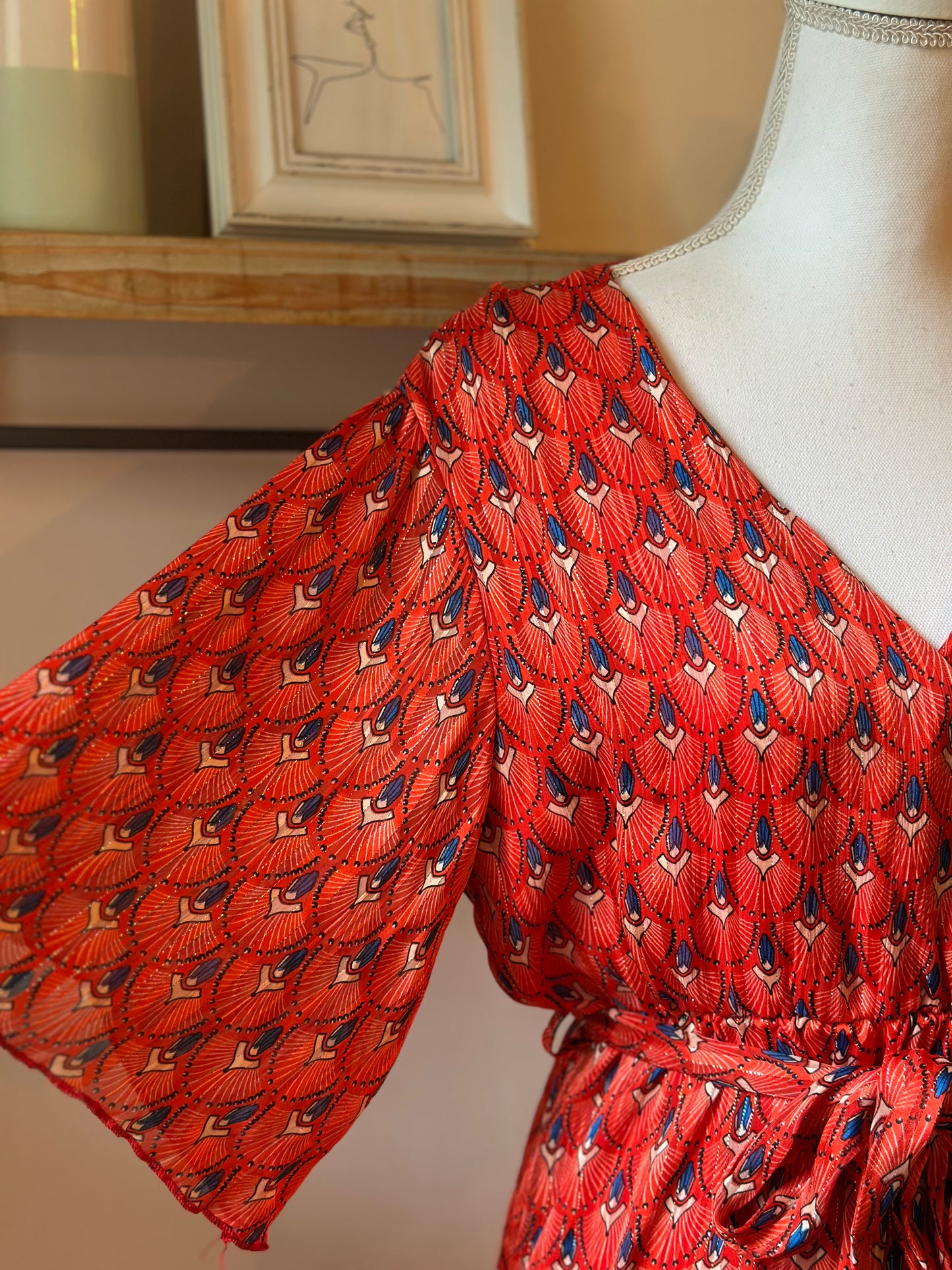 Robe midi imprimé graphique T.36/38
