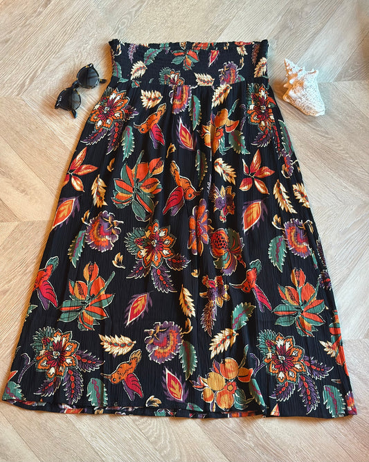 Jupe longue imprimé floral T.42