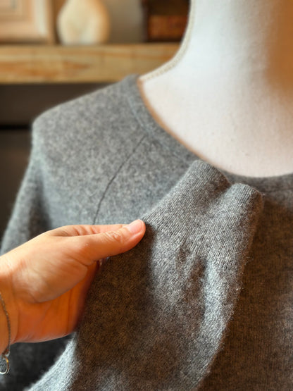 Robe pull gris chiné en mohair & laine T.36