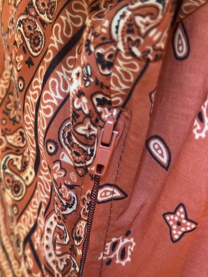 Robe d’été imprimé bandana terracotta T.40