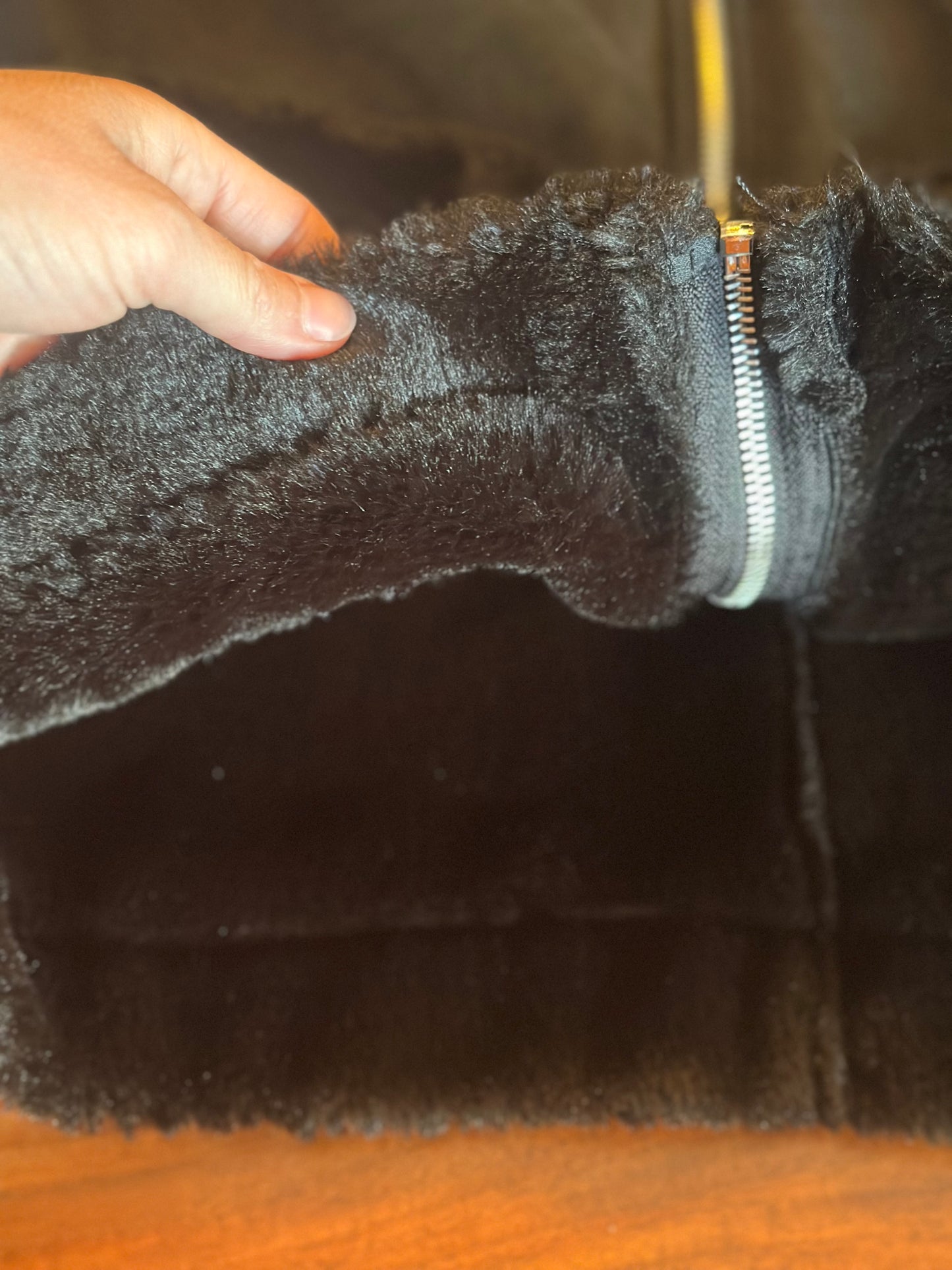 Veste aviateur en velours noir doublée T.34